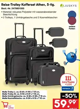 Netto Marken-Discount Juskys reise-trolley kofferset athen, 5-tlg Angebot