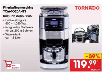 Netto Marken-Discount Tornado filterkaffeemaschine tcm-1o25a-gs Angebot