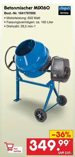 Netto Marken-Discount Scheppach betonmischer mix160 Angebot