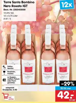 Netto Marken-Discount Torre santa bombino nero rosato igt Angebot