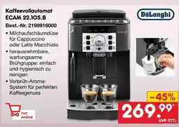 Netto Marken-Discount Delonghi kaffeevollautomat ecam 22.105.b Angebot