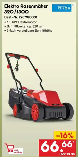 Netto Marken-Discount Güde elektro rasenmäher 320/1300 Angebot