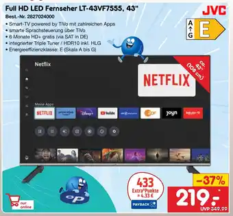 Netto Marken-Discount Jvc full hd led fernseher lt-43vf7555, 43 Angebot