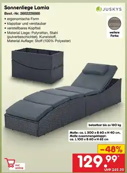 Netto Marken-Discount Juskys sonnenliege lamia Angebot
