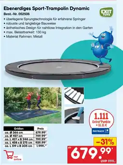 Netto Marken-Discount Exit toys ebenerdiges sport-trampolin dynamic Angebot