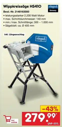 Netto Marken-Discount Scheppach wippkreissäge hs410 Angebot