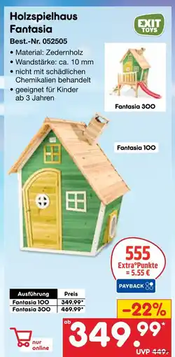 Netto Marken-Discount Exit toys holzspielhaus fantasia Angebot