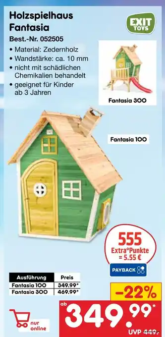 Netto Marken-Discount Exit toys holzspielhaus fantasia Angebot