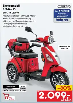 Netto Marken-Discount Rolektro elektromobil e-trike 15 Angebot