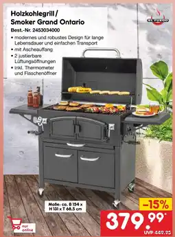Netto Marken-Discount El fuego holzkohlegrill / smoker grand ontario Angebot