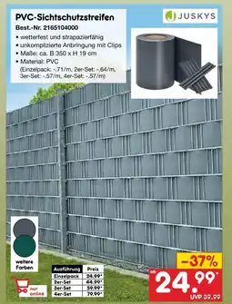 Netto Marken-Discount Juskys pvc-sichtschutzstreifen Angebot