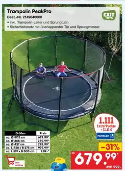 Netto Marken-Discount Exit toys trampolin peakpro Angebot