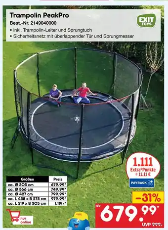 Netto Marken-Discount Exit toys trampolin peakpro Angebot