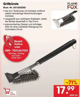 Netto Marken-Discount Flame fox grillbürste Angebot