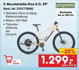 Netto Marken-Discount Prophete e-mountainbike dice 2.0, 29 Angebot