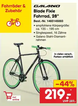 Netto Marken-Discount Galano blade fixie fahrrad, 28 Angebot