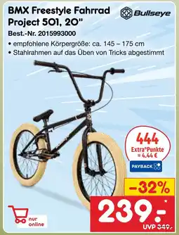 Netto Marken-Discount Bullseye bmx freestyle fahrrad project 501, 20 Angebot