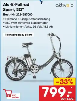 Netto Marken-Discount Aktiveo alu-e-faltrad sport, 20 Angebot