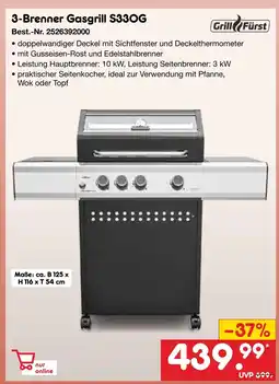 Netto Marken-Discount Grillfürst 3-brenner gasgrill s33og Angebot