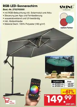 Netto Marken-Discount Swing & harmonie rgb-led-sonnenschirm Angebot