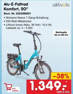 Netto Marken-Discount Aktivelo alu-e-faltrad komfort, 20 Angebot