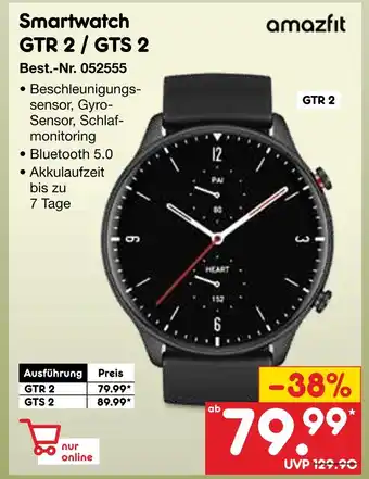 Netto Marken-Discount Amazfit smartwatch gtr 2 / gts 2 Angebot
