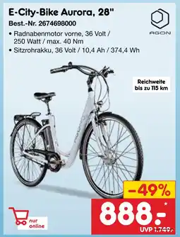 Netto Marken-Discount Agon e-city-bike aurora, 28 Angebot