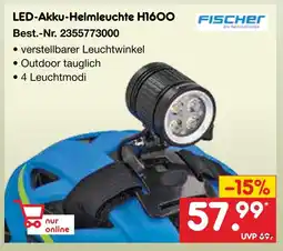 Netto Marken-Discount Fischer led-akku-helmleuchte h1600 Angebot