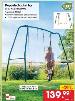 Netto Marken-Discount Exit toys doppelschaukel ivy Angebot