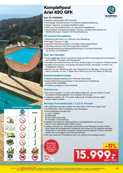 Netto Marken-Discount Bluepool komplettpool ariel 420 gfk Angebot