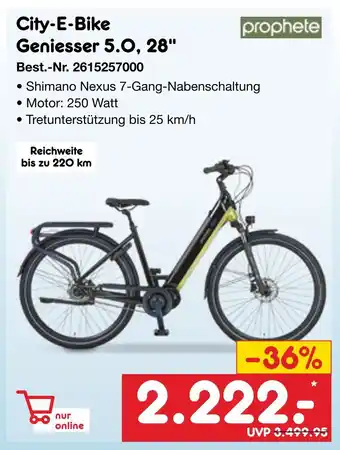 Netto Marken-Discount Prophete city-e-bike geniesser 5.0, 28 Angebot