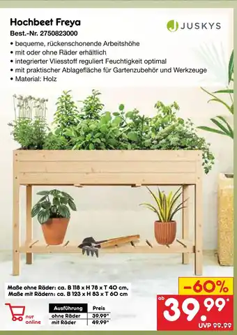 Netto Marken-Discount Juskys hochbeet freya Angebot