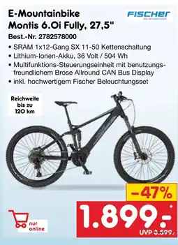 Netto Marken-Discount Fischer e-mountainbike montis 6.0i fully, 27,5 Angebot