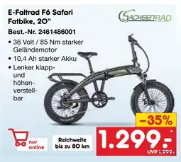 Netto Marken-Discount Sachsenrad e-faltrad f6 safari fatbike, 20 Angebot