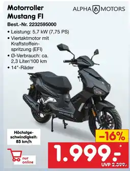 Netto Marken-Discount Alpha motors motorroller mustang fi Angebot