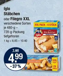 V Markt Iglo stäbchen oder filegro xxl Angebot