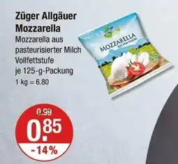 V Markt Züger allgäuer mozzarella Angebot