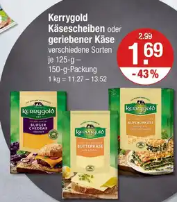 V Markt Kerrygold käsescheiben oder geriebener käse Angebot