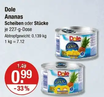 V Markt Dole ananas scheiben oder stücke Angebot
