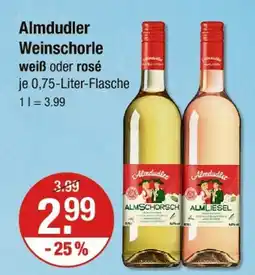 V Markt Almdudler weiß oder rosé Angebot