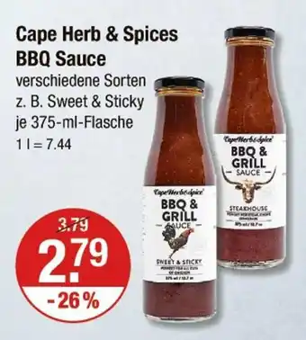 V Markt Cape herb & spice bbq sauce Angebot