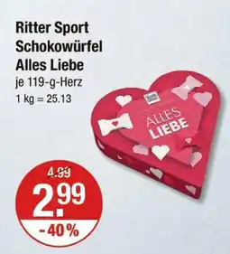 V Markt Ritter sport schokowürfel alles liebe Angebot