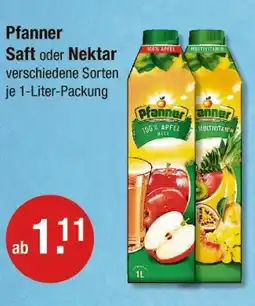 V Markt Pfanner saft oder nektar Angebot