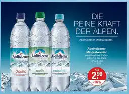 V Markt Adelholzener mineralwasser classic oder sanft oder naturell Angebot