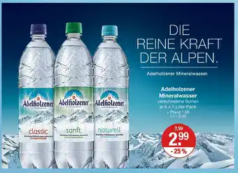 V Markt Adelholzener mineralwasser classic oder sanft oder naturell Angebot