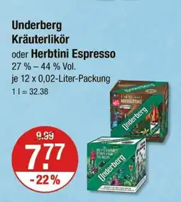 V Markt Underberg kräuterlikör oder herbtini espresso Angebot