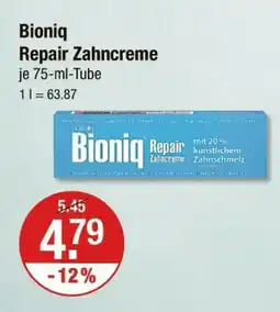 V Markt Bioniq repair zahncreme Angebot