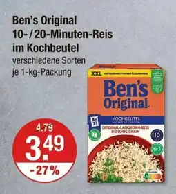 V Markt Ben’s original 10- / 20-minuten-reis im kochbeutel Angebot