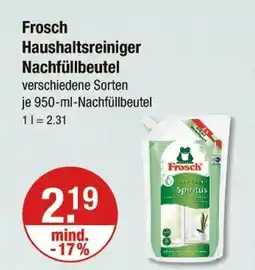 V Markt Frosch haushaltsreiniger nachfüllbeutel Angebot