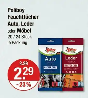 V Markt Poliboy feuchttücher auto, leder oder möbel Angebot